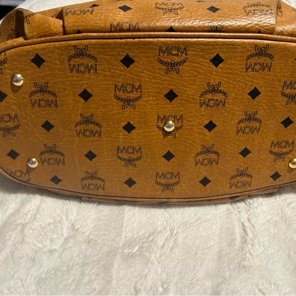 MCM Cognac Visetos Monogram Hobo Bag - Picture 6 of 12